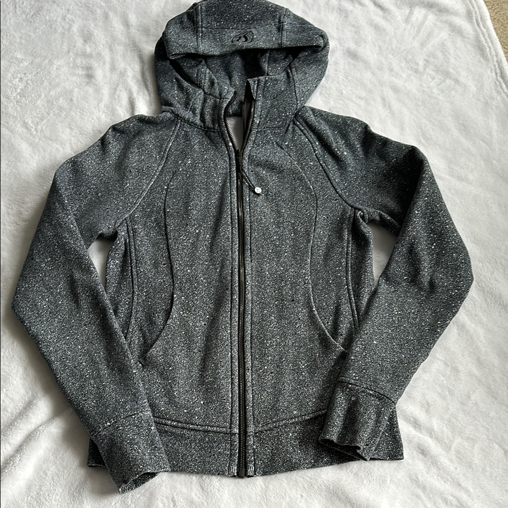 Lululemon Scuba Speckled Gray Hooded Jacket